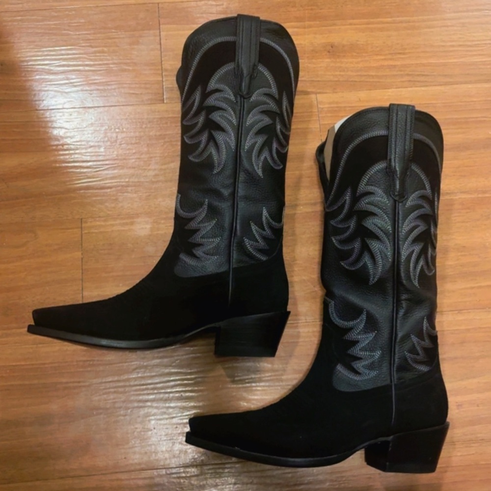 Tecovas Deer Skin Black Suede Annies